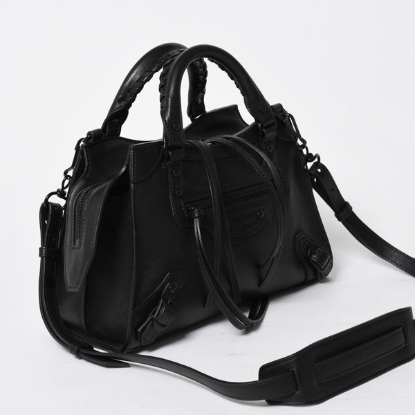 極美品 BALENCIAGA バレンシアガ 2WAY ハンドバッグ ショルダーバッグ ネオ クラシック シティXS 696495 ブラック シルバー金具 中古 4a007018