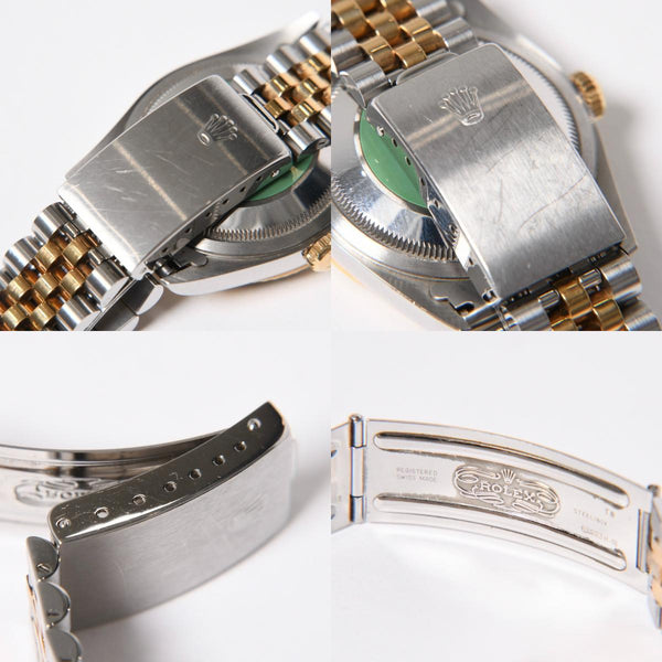ROLEX ロレックス デイトジャスト 36 腕時計 16233G 重量約106.62g 18KYG SS AT シャンパン文字盤 旧ダイヤ 紙ギャラ 美品 中古 4a007536