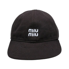 新品同様品 MIU MIU ミュウミュウ キャップ 帽子 ベースボールキャップ ブラウン ホワイト ネイビー 5HC369 中古 4a007021