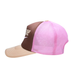 極美品 A BATHING APE アベイシングエイプ メッシュ キャップ ベイプスター ブラウン ピンク 中古 4a007030