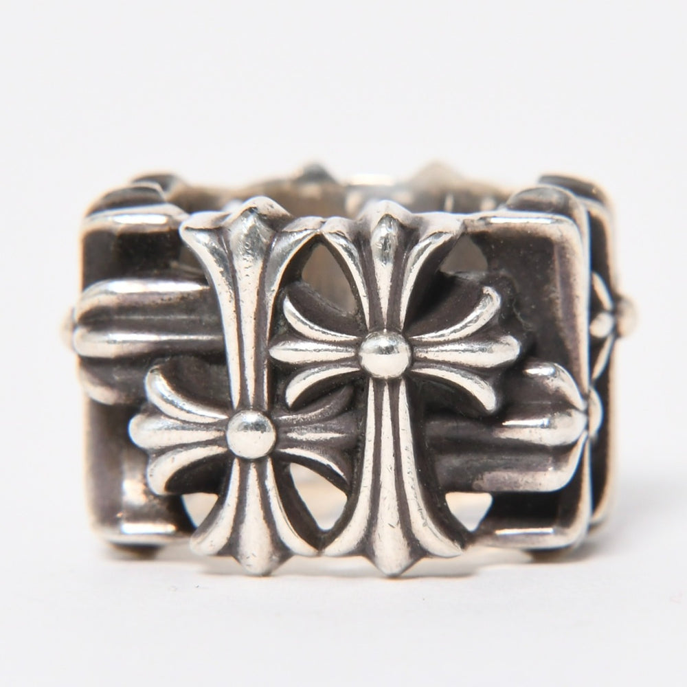 極美品 CHROME HEARTS クロムハーツ セメタリースクエアリング サイズ21.5号 重量約43.38g CHクロス 指輪 アクセサリー シルバー925 中古 4a007042