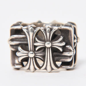 極美品 CHROME HEARTS クロムハーツ セメタリースクエアリング サイズ21.5号 重量約43.38g CHクロス 指輪 アクセサリー シルバー925 中古 4a007042