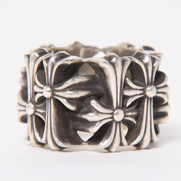 極美品 CHROME HEARTS クロムハーツ セメタリースクエアリング サイズ21.5号 重量約43.38g CHクロス 指輪 アクセサリー シルバー925 中古 4a007042