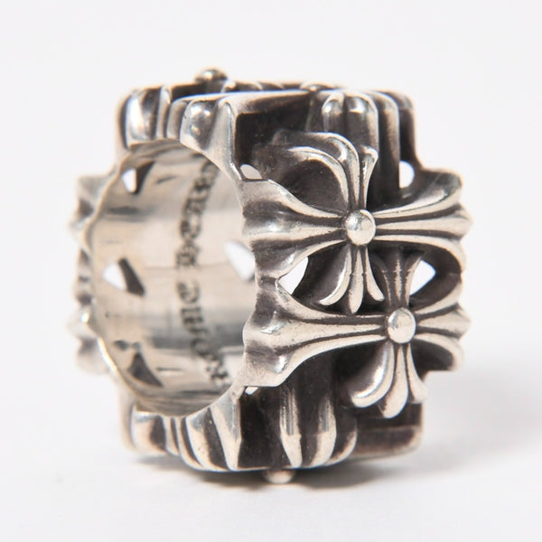 極美品 CHROME HEARTS クロムハーツ セメタリースクエアリング サイズ21.5号 重量約43.38g CHクロス 指輪 アクセサリー シルバー925 中古 4a007042