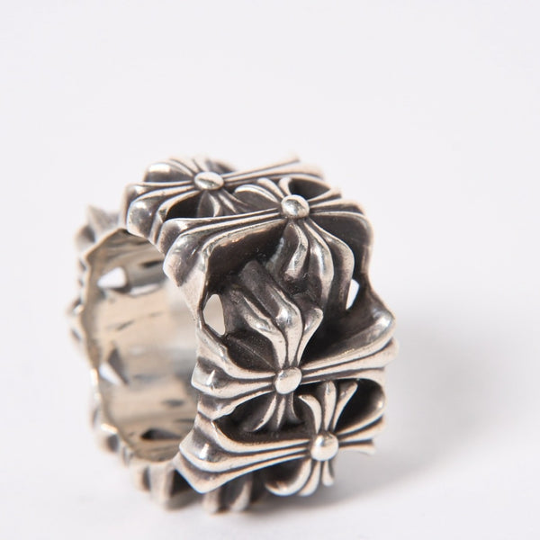 極美品 CHROME HEARTS クロムハーツ セメタリースクエアリング サイズ21.5号 重量約43.38g CHクロス 指輪 アクセサリー シルバー925 中古 4a007042