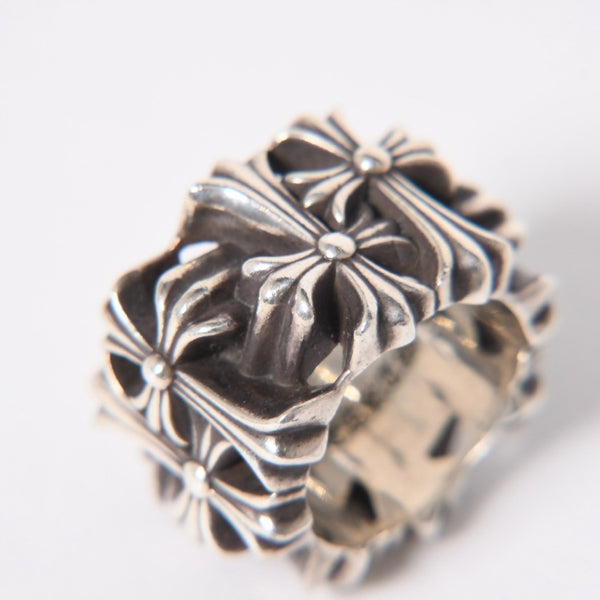 極美品 CHROME HEARTS クロムハーツ セメタリースクエアリング サイズ21.5号 重量約43.38g CHクロス 指輪 アクセサリー シルバー925 中古 4a007042