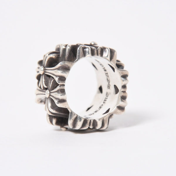 極美品 CHROME HEARTS クロムハーツ セメタリースクエアリング サイズ21.5号 重量約43.38g CHクロス 指輪 アクセサリー シルバー925 中古 4a007042