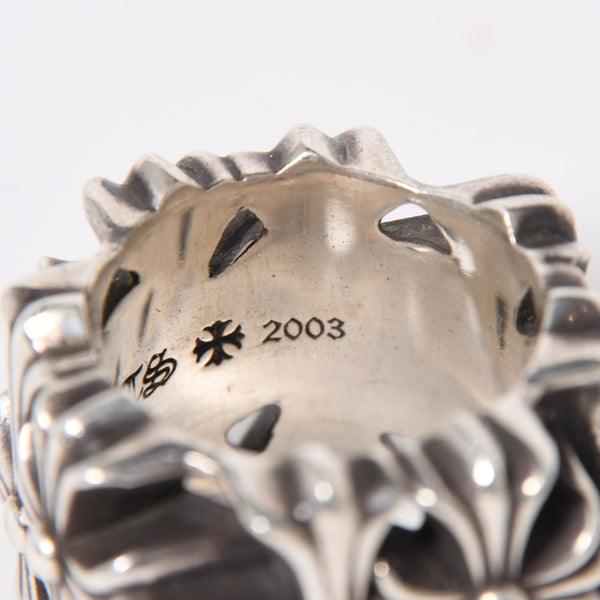 極美品 CHROME HEARTS クロムハーツ セメタリースクエアリング サイズ21.5号 重量約43.38g CHクロス 指輪 アクセサリー シルバー925 中古 4a007042