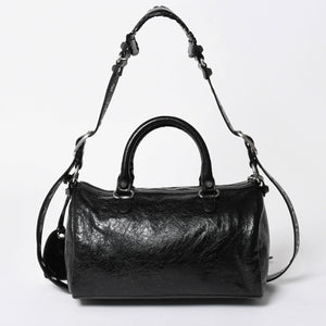 極美品 BALENCIAGA バレンシアガ ル カゴール Le Cagole ダッフルバッグ ミディアム 743383 ブラック 2WAY シルバー金具 美品 中古 4a006924