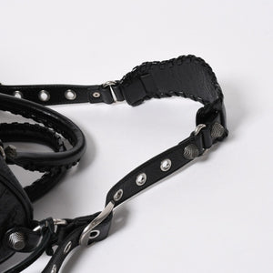極美品 BALENCIAGA バレンシアガ ル カゴール Le Cagole ダッフルバッグ ミディアム 743383 ブラック 2WAY シルバー金具 美品 中古 4a006924