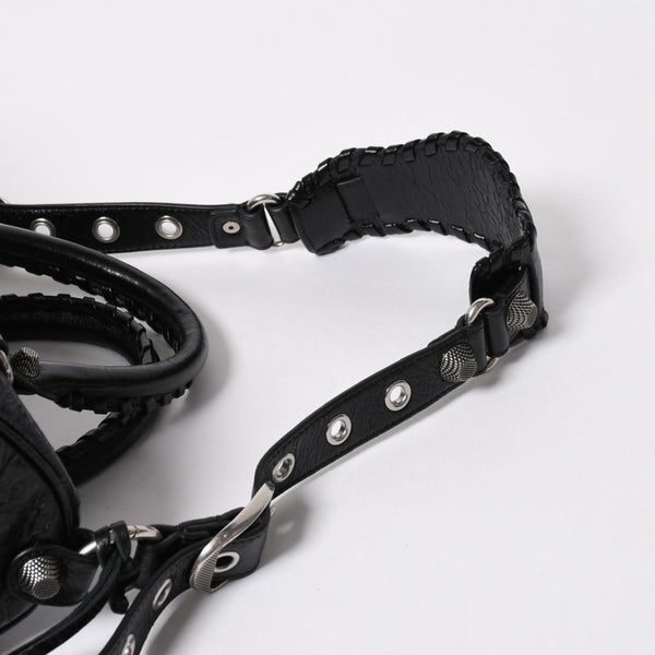 極美品 BALENCIAGA バレンシアガ ル カゴール Le Cagole ダッフルバッグ ミディアム 743383 ブラック 2WAY シルバー金具 美品 中古 4a006924