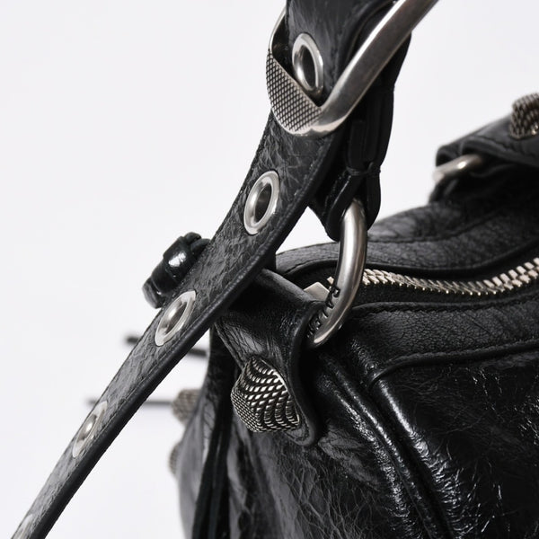 極美品 BALENCIAGA バレンシアガ ル カゴール Le Cagole ダッフルバッグ ミディアム 743383 ブラック 2WAY シルバー金具 美品 中古 4a006924