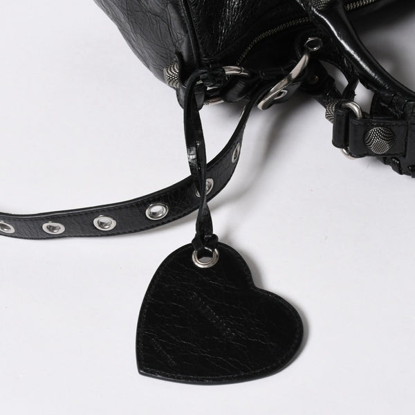 極美品 BALENCIAGA バレンシアガ ル カゴール Le Cagole ダッフルバッグ ミディアム 743383 ブラック 2WAY シルバー金具 美品 中古 4a006924