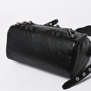極美品 BALENCIAGA バレンシアガ ル カゴール Le Cagole ダッフルバッグ ミディアム 743383 ブラック 2WAY シルバー金具 美品 中古 4a006924