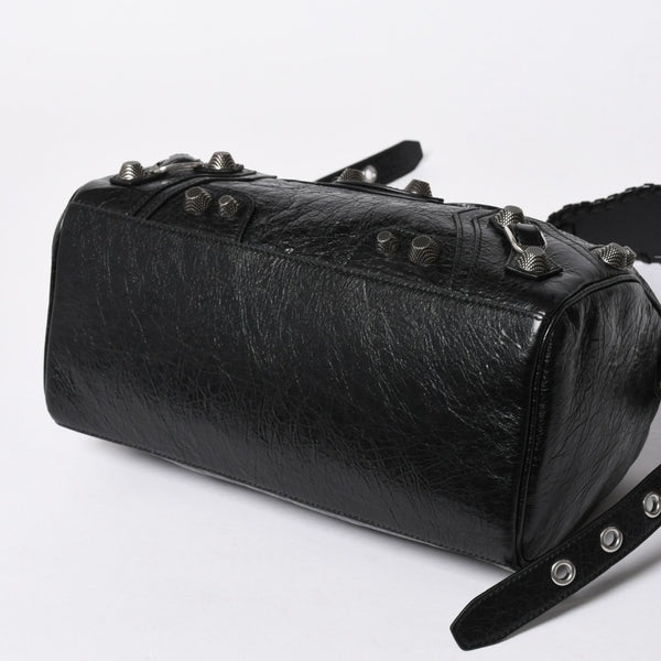 極美品 BALENCIAGA バレンシアガ ル カゴール Le Cagole ダッフルバッグ ミディアム 743383 ブラック 2WAY シルバー金具 美品 中古 4a006924