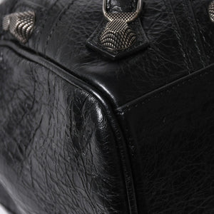 極美品 BALENCIAGA バレンシアガ ル カゴール Le Cagole ダッフルバッグ ミディアム 743383 ブラック 2WAY シルバー金具 美品 中古 4a006924
