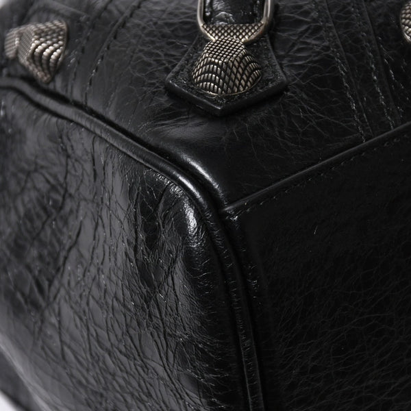 極美品 BALENCIAGA バレンシアガ ル カゴール Le Cagole ダッフルバッグ ミディアム 743383 ブラック 2WAY シルバー金具 美品 中古 4a006924
