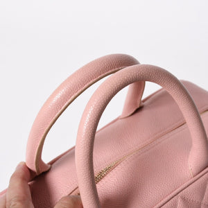 極美品 CHANEL シャネル デカココ マトラッセ ボーリングバッグ 8番台 キャビアスキン ピンク ゴールド金具 中古 4a006971