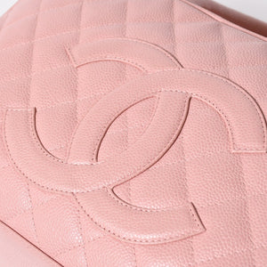 極美品 CHANEL シャネル デカココ マトラッセ ボーリングバッグ 8番台 キャビアスキン ピンク ゴールド金具 中古 4a006971