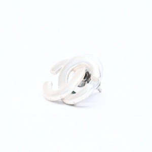 CHANEL Coco Mark Stud Earrings Weight Approximately 1.46g 01A Engraved Metal Silver One Ear Good Condition Used 4a007076
