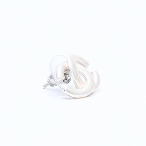 CHANEL Coco Mark Stud Earrings Weight Approximately 1.46g 01A Engraved Metal Silver One Ear Good Condition Used 4a007076