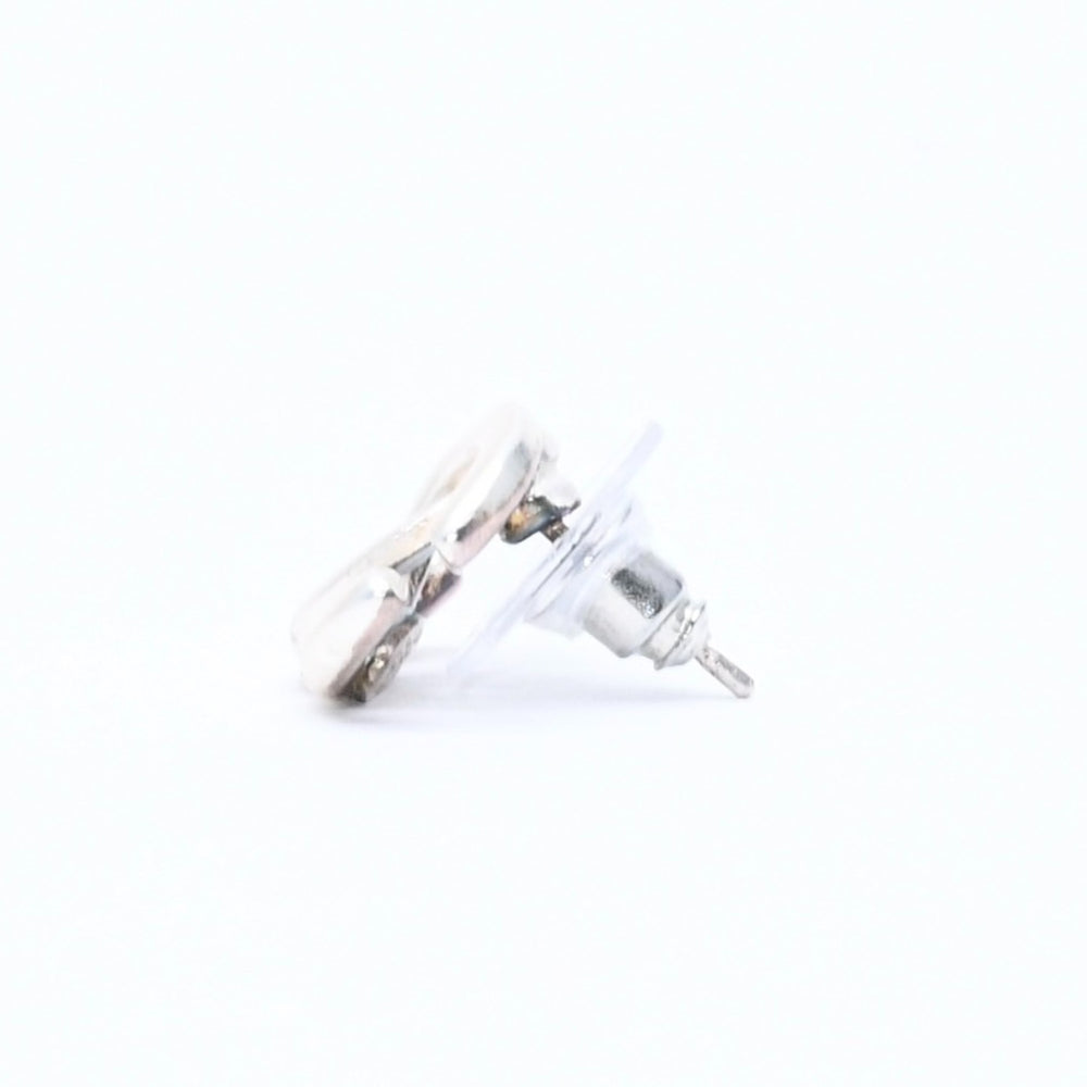 CHANEL Coco Mark Stud Earrings Weight Approximately 1.46g 01A Engraved Metal Silver One Ear Good Condition Used 4a007076