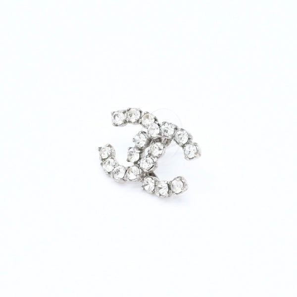 CHANEL シャネル ココマーク スタッドピアス 重量約2.37g 04V刻印 メタル シルバー ラインストーン 片耳用 美品 中古 4a007088