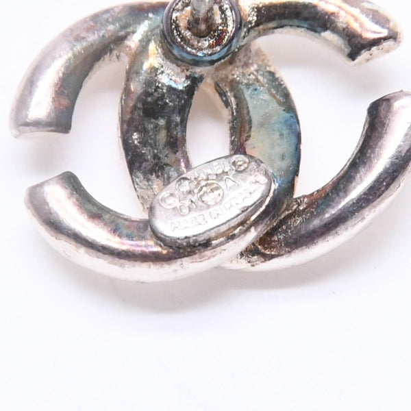 CHANEL Coco Mark Stud Earrings Weight Approximately 1.46g 01A Engraved Metal Silver One Ear Good Condition Used 4a007076