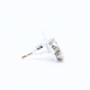 CHANEL Cocomark earrings Weight approx. 1.49g D11V engraved Rhinestone Metal Silver Clear For both ears Good condition Used 4a007084