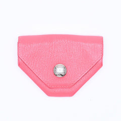 HERMES Le Van Quatre Coin Case Coin Purse Vaux Epson Rose Azalea Pink Silver Hardware C Stamp Good Condition Used 4a007763