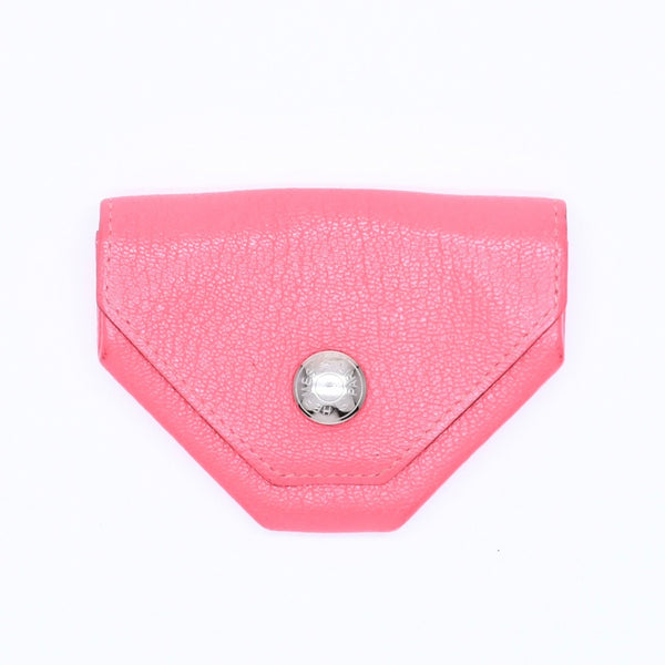 HERMES Le Van Quatre Coin Case Coin Purse Vaux Epson Rose Azalea Pink Silver Hardware C Stamp Good Condition Used 4a007763