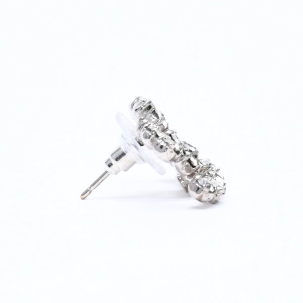 CHANEL シャネル ココマーク スタッドピアス 重量約2.37g 04V刻印 メタル シルバー ラインストーン 片耳用 美品 中古 4a007088