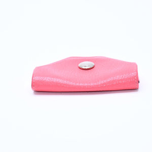 HERMES Le Van Quatre Coin Case Coin Purse Vaux Epson Rose Azalea Pink Silver Hardware C Stamp Good Condition Used 4a007763