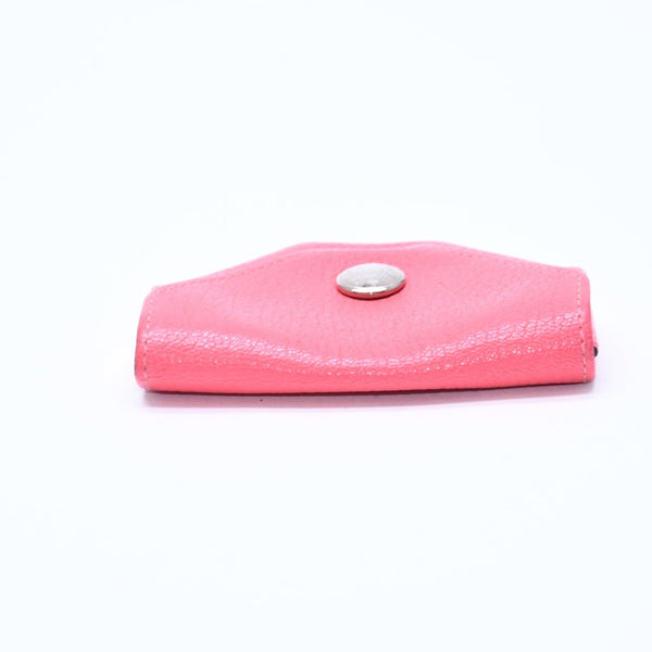 HERMES Le Van Quatre Coin Case Coin Purse Vaux Epson Rose Azalea Pink Silver Hardware C Stamp Good Condition Used 4a007763