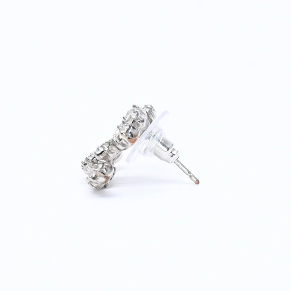 CHANEL シャネル ココマーク スタッドピアス 重量約2.37g 04V刻印 メタル シルバー ラインストーン 片耳用 美品 中古 4a007088