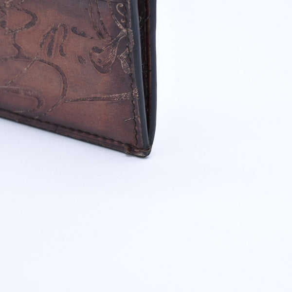 BERLUTI Core Logic Scritto Leather Zip Card Holder Brown Venetian Calf Leather Fragment Case Good Condition Used 4a007902