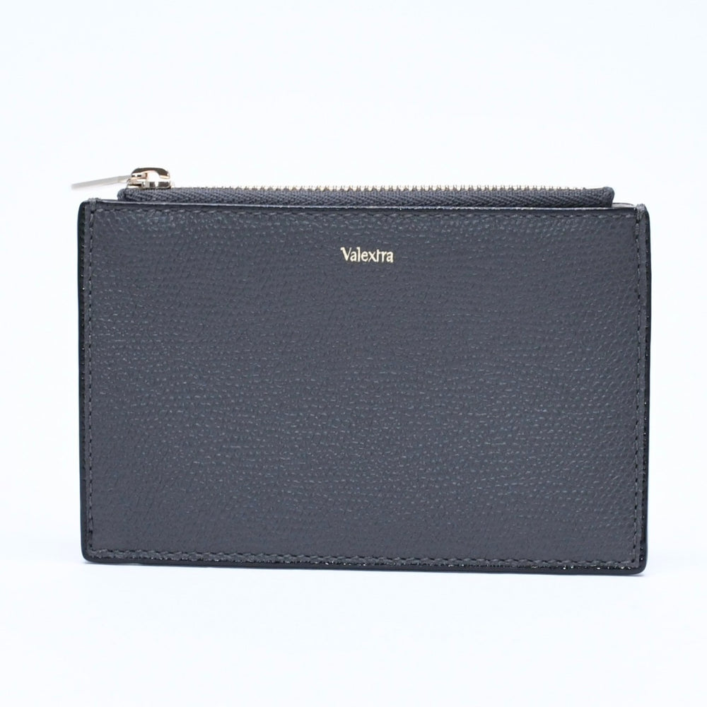 新品未使用 VALEXTRA ヴァレクストラ フラグメントケース SGNL0009028LOCCP99 ダークグレー ジップ付きカードホルダー カーフスキン 中古 4a007903