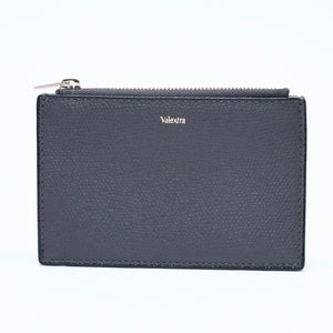 New and unused VALEXTRA fragment case SGNL0009028LOCCP99 dark gray zipped card holder calfskin used 4a007903