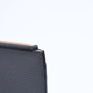 New and unused VALEXTRA fragment case SGNL0009028LOCCP99 dark gray zipped card holder calfskin used 4a007903