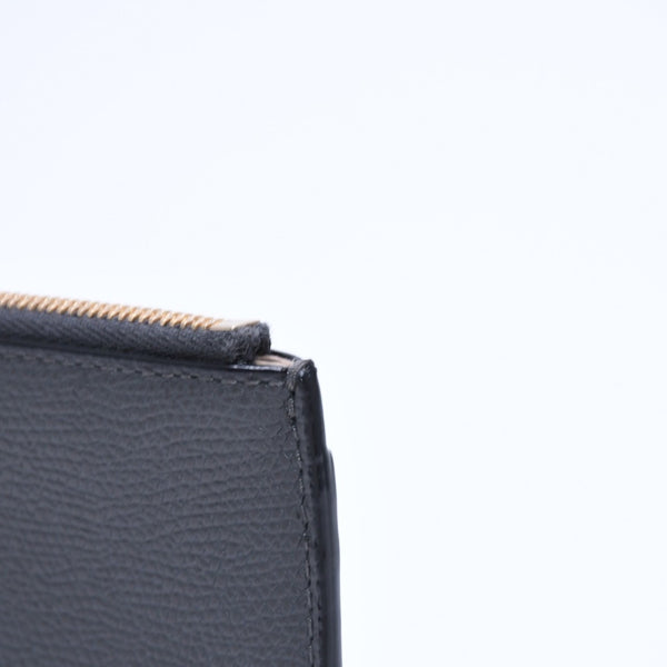 New and unused VALEXTRA fragment case SGNL0009028LOCCP99 dark gray zipped card holder calfskin used 4a007903