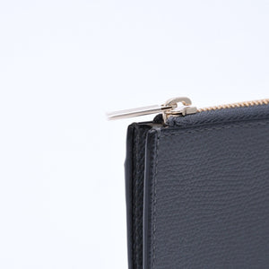 New and unused VALEXTRA fragment case SGNL0009028LOCCP99 dark gray zipped card holder calfskin used 4a007903
