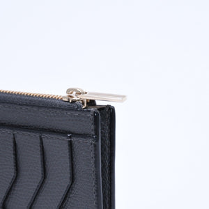 New and unused VALEXTRA fragment case SGNL0009028LOCCP99 dark gray zipped card holder calfskin used 4a007903
