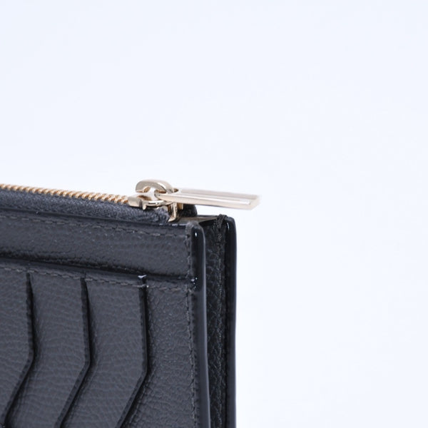 New and unused VALEXTRA fragment case SGNL0009028LOCCP99 dark gray zipped card holder calfskin used 4a007903