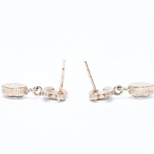 CHANEL Coco Mark Drop Earrings Weight Approx. 2.92g 08A Engraved GP Metal Rhinestone For Both Ears Good Condition Used 4a007093