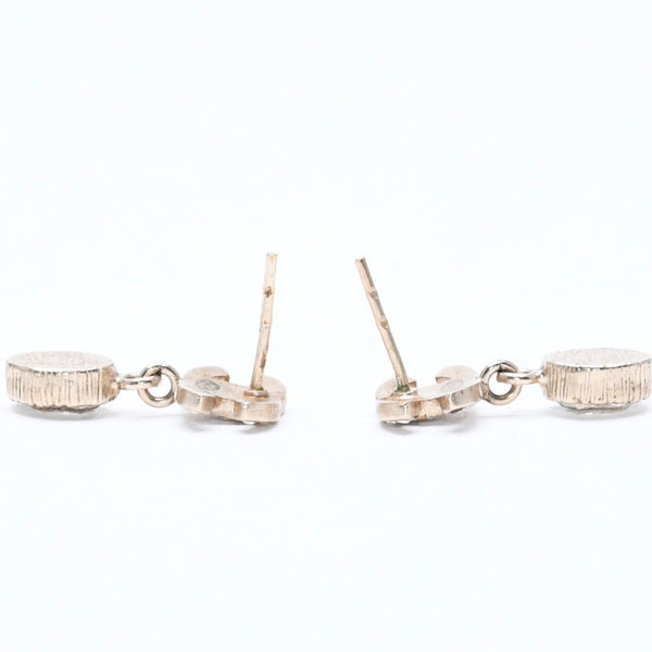 CHANEL Coco Mark Drop Earrings Weight Approx. 2.92g 08A Engraved GP Metal Rhinestone For Both Ears Good Condition Used 4a007093