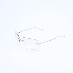 極美品 CHANEL シャネル リムレス サングラス アイウェア 4035 c.167/6I サイズ63□16 120 ココマーク シルバー グレー 中古 4a008250