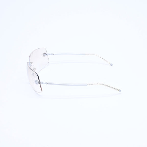 極美品 CHANEL シャネル リムレス サングラス アイウェア 4035 c.167/6I サイズ63□16 120 ココマーク シルバー グレー 中古 4a008250