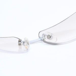 極美品 CHANEL シャネル リムレス サングラス アイウェア 4035 c.167/6I サイズ63□16 120 ココマーク シルバー グレー 中古 4a008250