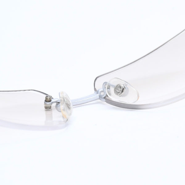 極美品 CHANEL シャネル リムレス サングラス アイウェア 4035 c.167/6I サイズ63□16 120 ココマーク シルバー グレー 中古 4a008250