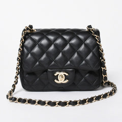 CHANEL シャネル ミニマトラッセ16 Sフラップ Sチェーンショルダーバッグ 31番台 ココマーク ラムスキン ブラック 中古 4a007109